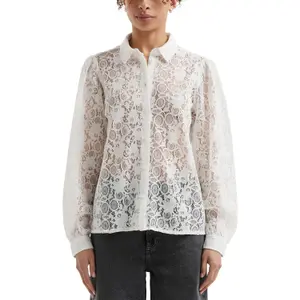 Button-Up Lace Blouse for Women QS image-2