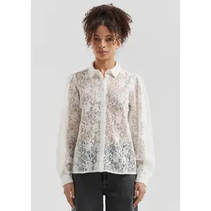 Button-Up Lace Blouse for Women QS image-6