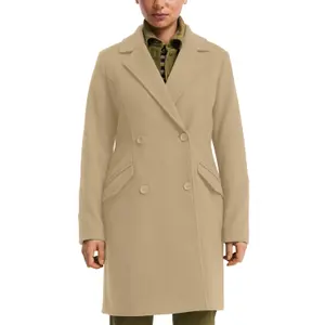 Wool Look Lapel Collar Blazer Coat for Women QS image-2