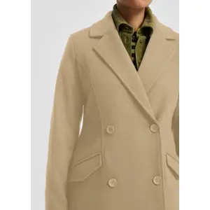 Wool Look Lapel Collar Blazer Coat for Women QS image-3