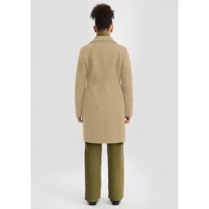 Wool Look Lapel Collar Blazer Coat for Women QS image-4
