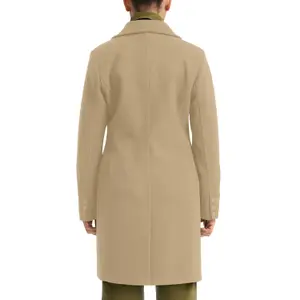 Wool Look Lapel Collar Blazer Coat for Women QS image-5