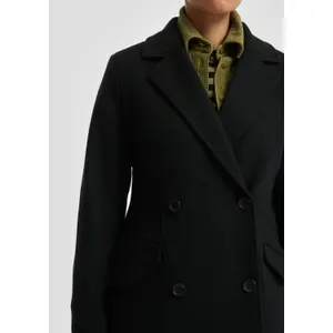 Wool Look Lapel Collar Blazer Coat for Women QS image-3
