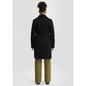 Wool Look Lapel Collar Blazer Coat for Women QS image-4