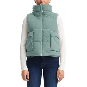 Short Corduroy Gilet for Women QS image-2