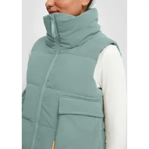 Short Corduroy Gilet for Women QS image-3