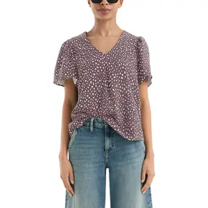 Women's All-over Print Viscose Blouse QS image-2