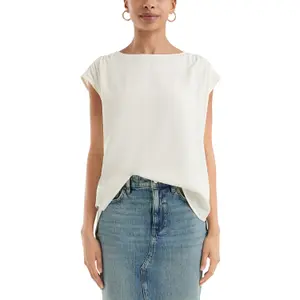Blouse with Transparent Lace Insert Shoulders Women's QS image-2