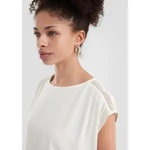 Blouse with Transparent Lace Insert Shoulders Women's QS image-3