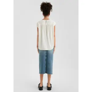 Blouse with Transparent Lace Insert Shoulders Women's QS image-4