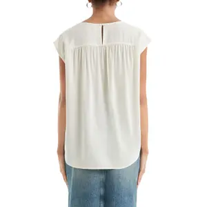 Blouse with Transparent Lace Insert Shoulders Women's QS image-5