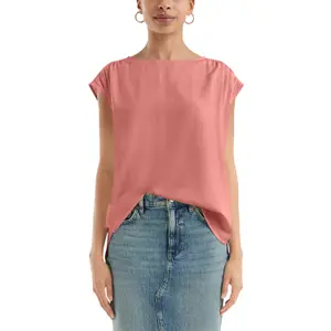 Blouse with Transparent Lace Insert Shoulders Women's QS image-2