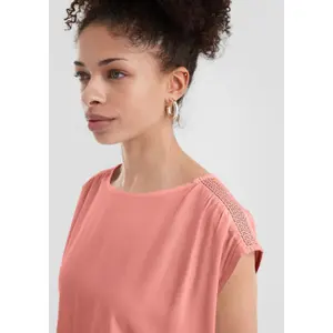 Blouse with Transparent Lace Insert Shoulders Women's QS image-3