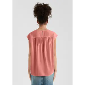 Blouse with Transparent Lace Insert Shoulders Women's QS image-4