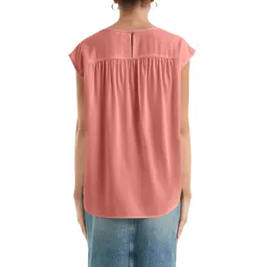 Blouse with Transparent Lace Insert Shoulders Women's QS image-5