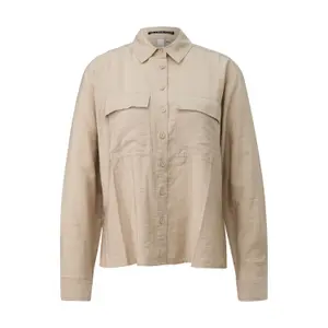 Women's Viscose Blend Shirt with Patch Pockets QS image-0