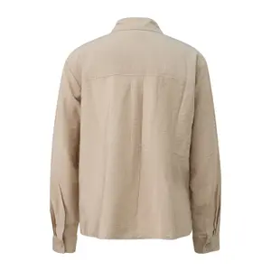 Women's Viscose Blend Shirt with Patch Pockets QS image-1