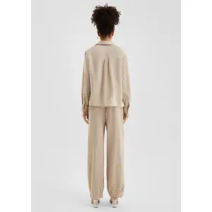 Women's Viscose Blend Shirt with Patch Pockets QS image-4