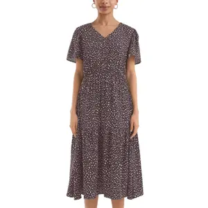 Viscose Dress with All-Over Print for Women QS image-2
