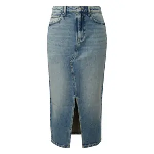 Used Effect Midi Denim Skirt Five Pockets Women QS image-0