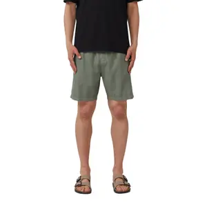 Mixed linen shorts QS image-2
