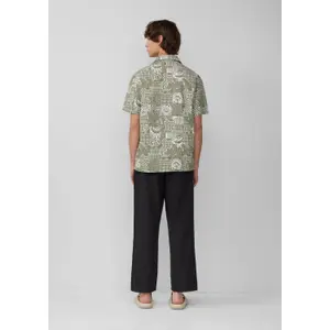 Relaxed Fit Printed Cotton Shirt QS image-4