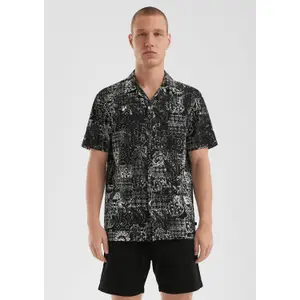 Relaxed Fit Printed Cotton Shirt QS image-6