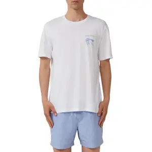 Basic Round Neck T-Shirt with Small Chest Print QS image-2