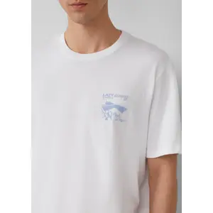 Basic Round Neck T-Shirt with Small Chest Print QS image-3