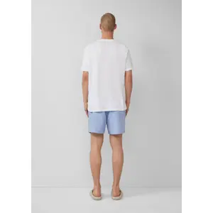 Basic Round Neck T-Shirt with Small Chest Print QS image-4