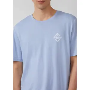 Basic Round Neck T-Shirt with Small Chest Print QS image-3