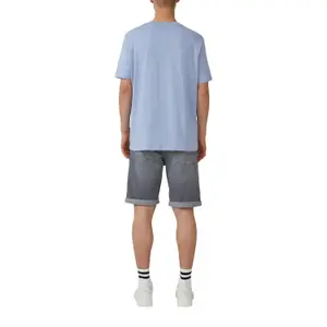 Basic Round Neck T-Shirt with Small Chest Print QS image-5