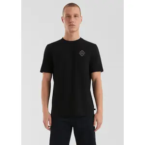 Basic Round Neck T-Shirt with Small Chest Print QS image-6