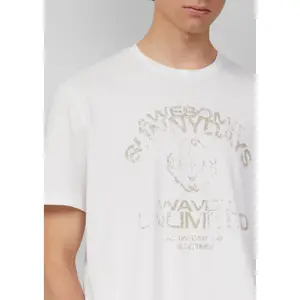 Basic Round Neck T-Shirt with Print QS image-3