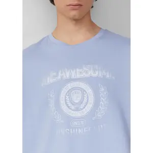Basic Round Neck T-Shirt with Print QS image-3