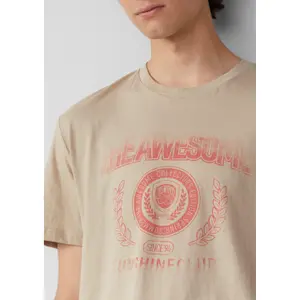 Basic Round Neck T-Shirt with Print QS image-3
