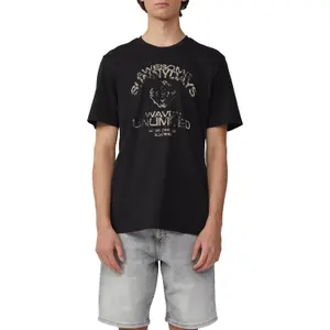 Basic Round Neck T-Shirt with Print QS image-2
