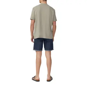 Buttoned Tunisian Collar Ribbed T-Shirt QS image-5