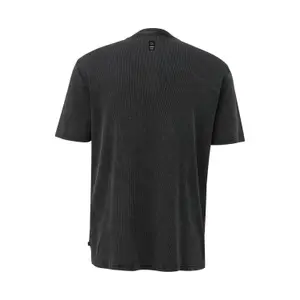 Buttoned Tunisian Collar Ribbed T-Shirt QS image-1