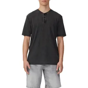 Buttoned Tunisian Collar Ribbed T-Shirt QS image-2