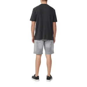 Buttoned Tunisian Collar Ribbed T-Shirt QS image-5