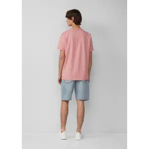 V-Neck T-Shirt in Flecked Yarn QS image-2