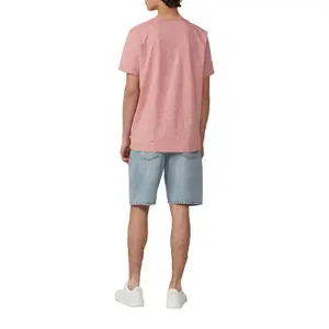 V-Neck T-Shirt in Flecked Yarn QS image-3