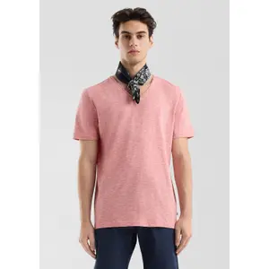 V-Neck T-Shirt in Flecked Yarn QS image-4