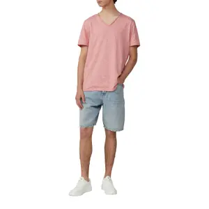 V-Neck T-Shirt in Flecked Yarn QS image-5
