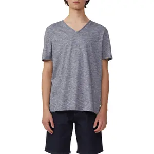 V-Neck T-Shirt in Flecked Yarn QS image-0