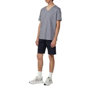 V-Neck T-Shirt in Flecked Yarn QS image-5