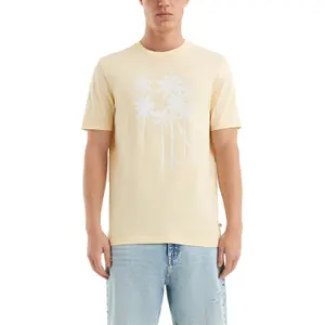 Basic Round Neck T-shirt with Front Print QS image-0