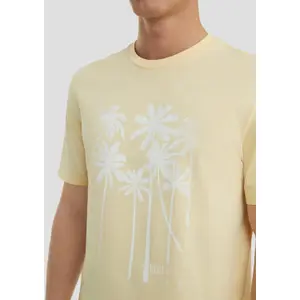 Basic Round Neck T-shirt with Front Print QS image-1