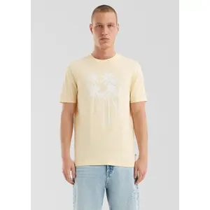 Basic Round Neck T-shirt with Front Print QS image-4